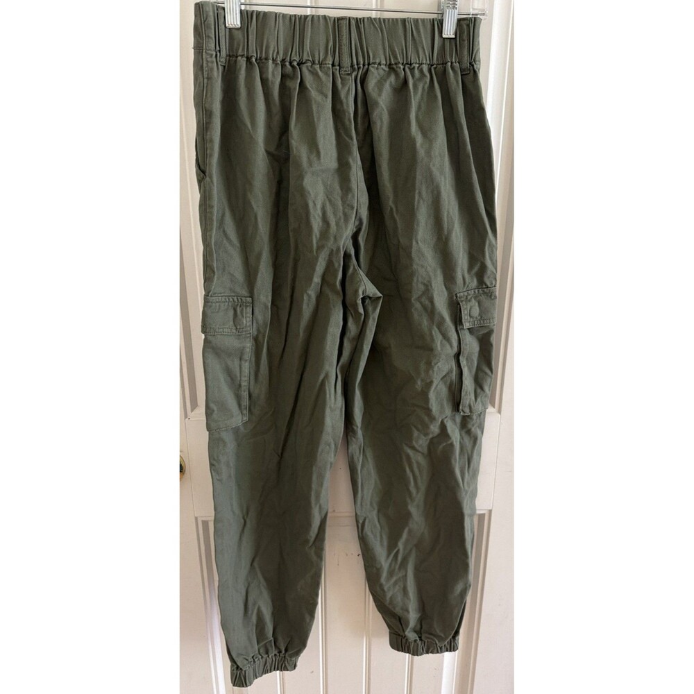 Women's Forever 21 High Waist Ankle Cuff Cotton Olive Green Jogger Cargo Pants M - Picture 5 of 7